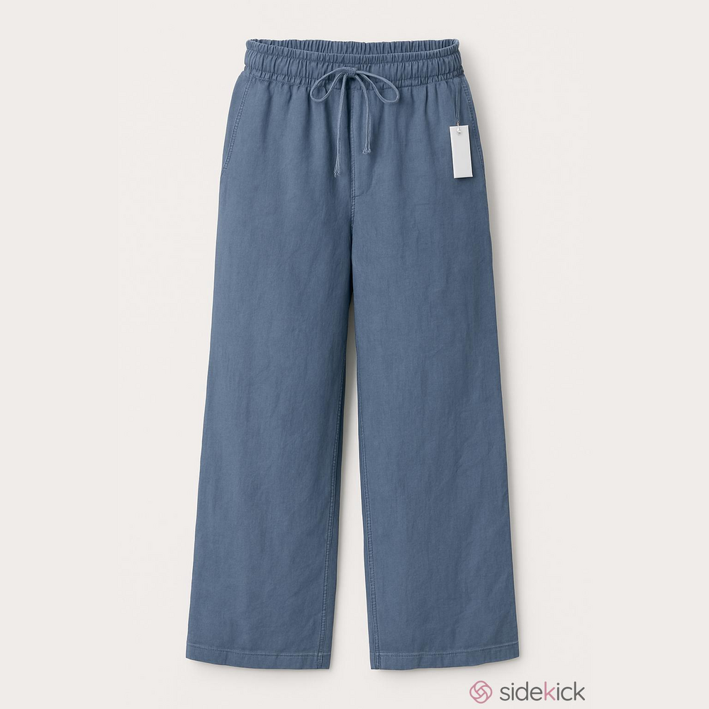 Mlle Gabrielle Blue Wide Leg Drawstring Lounge Pants Large